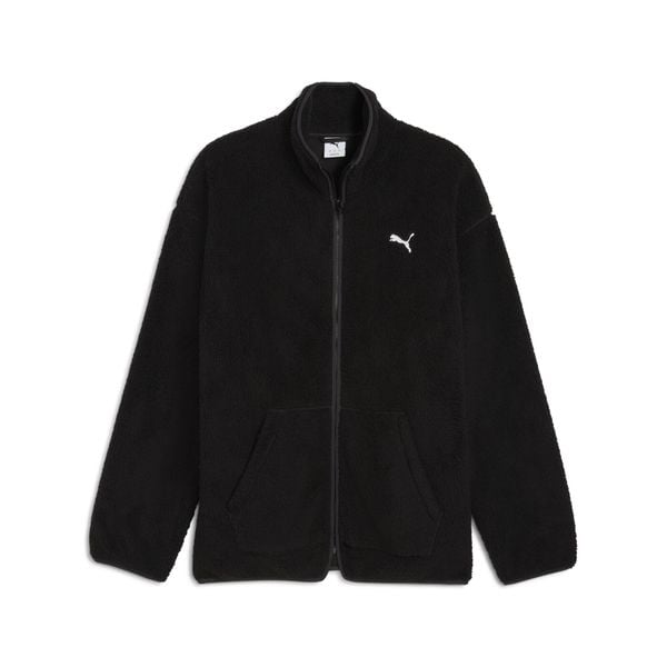 Męska rozpinana bluza typu sherpa Essentials Elevated na zimę o luźnym kroju. Czarne bluzy z kapturem męskie Puma, na jesień, m, z dzianiny. Za 290.00 zł.