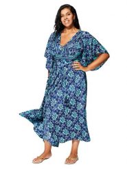 Aller Simplement Sukienka w kolorze granatowym rozmiar: 50/52. Niebieskie sukienki damskie Aller Simplement, bez wzorów, klasyczne, bez kołnierzyka, bez ramiączek, maxi. Za 60.99 zł.