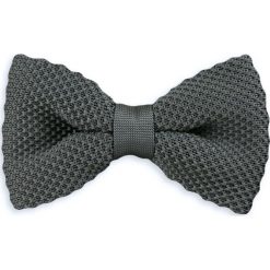 Mucha Typu Knit - Alties - Kolor Stalowy. Szare krawaty i muchy męskie Alties, bez wzorów, dziergany, eleganckie. Za 54.00 zł.