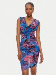 Pinko Sukienka koktajlowa Androgeo Abito 103224 A1OB Niebieski Slim Fit. Niebieskie sukienki damskie Pinko, s, bez wzorów, z syntetyku, wizytowe, bez kołnierzyka, bez ramiączek. Za 969.99 zł.
