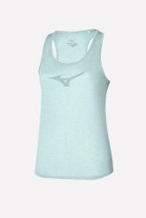 Koszulka do biegania damska Mizuno Core RB Tank. Niebieskie topy sportowe damskie Mizuno, s, bez wzorów, z materiału, bez ramiączek. Za 78.99 zł.