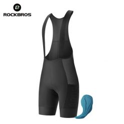 Spodenki kolarskie z paskami na szelkach ROCKBROS. Czarne szorty męskie ROCKBROS, bez wzorów, z lycry. Za 342.40 zł.