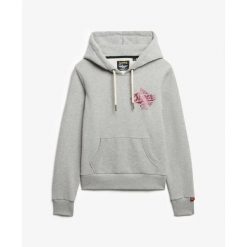 Damska metaliczna bluza z kapturem Superdry Athletic. Szare bluzy z kapturem damskie Superdry., l. Za 298.00 zł.