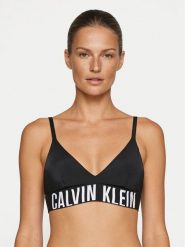 Calvin Klein Swimwear Góra od bikini LV00Q61163 Czarny. Czarne bikini damskie Calvin Klein Swimwear, bez wzorów. Za 209.99 zł.