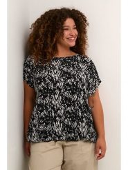 KAFFE curve Bluzka "Cami" w kolorze czarno-białym rozmiar: 50. Białe bluzki damskie KAFFE curve, s, bez wzorów, z wiskozy, klasyczne, bez kołnierzyka, bez ramiączek. Za 69.99 zł.