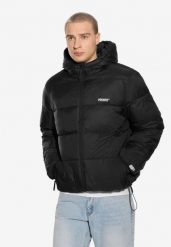 Kurtka turystyczna męska Prosto Jacket 404 zimowa. Czarne kurtki męskie Prosto., na zimę, l, z aplikacjami, z nylonu, bez kaptura. Za 419.99 zł.