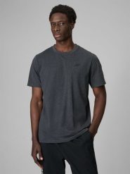 4F T-shirt regular gładki męski - szary M. Szare t-shirty męskie 4f, m, bez wzorów, z jeansu, bez kołnierzyka. Za 49.99 zł.
