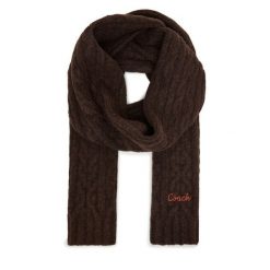 Szalik Coach. Brązowe szaliki i kominy damskie Coach, bez wzorów. Za 409.99 zł.