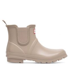 Kalosze Hunter. Brązowe kalosze damskie Hunter, bez wzorów. Za 219.99 zł.