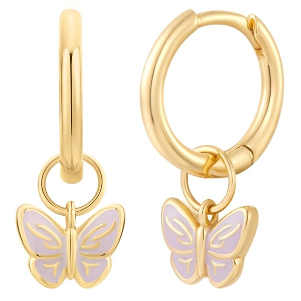 Glanzstücke München Srebrne kolczyki kreolki Motyl Srebro wysokiej próby Żółte złoto Kolczyki koła 1 ct Damski. Szare kolczyki damskie Glanzstücke München, pozłacane. Za 249.99 zł.