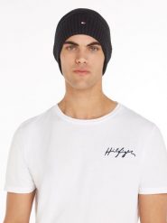 Tommy Hilfiger Czapka z domieszką kaszmiru Mężczyźni Bawełna czarny, ONE SIZE. Czarne czapki męskie Tommy Hilfiger, bez wzorów, z bawełny, biznesowe. Za 189.95 zł.