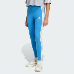 Legginsy Essentials 3-Stripes Cotton. Białe legginsy damskie Adidas, bez wzorów. Za 102.99 zł.