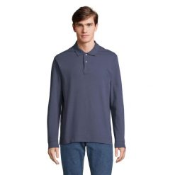 Koszulka polo z długim rękawem Sol's Pacific LSL. Niebieskie koszulki polo męskie SOL'S, s, bez wzorów, z bawełny, bez ramiączek. Za 120.50 zł.
