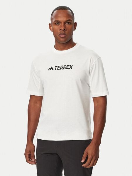 Adidas T-Shirt Terrex Classic Logo T-Shirt JF9144 Biały Regular Fit. Białe t-shirty męskie Adidas, m, bez wzorów, z bawełny, bez kołnierzyka. Za 149.99 zł.