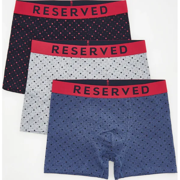 3 pack bokserek Long - ciemnoszary. Szare bokserki męskie Reserved, bez wzorów. Za 69.99 zł.