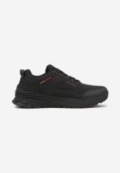 Czarne Płaskie Buty Sportowe Sneakersy ze Sznurowaniem i Napisem Terelena. Czarne buty sportowe na co dzień męskie Born2be, bez zapięcia. Za 169.99 zł.
