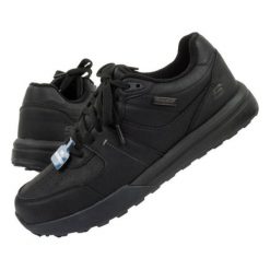 Buty Skechers Netson 205236/BBK czarne. Czarne buty sportowe na co dzień męskie ze skóry ekologicznej, bez zapięcia. Za 484.08 zł.