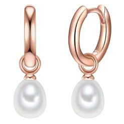 Valero Pearls Srebrne kolczyki kreole srebro wysokiej próby Perła hodowlana słodkowodna srebrny Kolczyki koła 1 ct Damski. Szare kolczyki damskie Valero Pearls, z perłą, pozłacane. Za 239.99 zł.