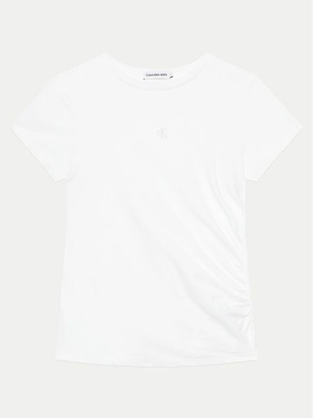 Calvin Klein Jeans T-Shirt IG0IG02694 D Biały Regular Fit. Białe koszulki dziewczęce Calvin Klein Jeans, bez wzorów, z bawełny, bez ramiączek. Za 99.99 zł.