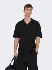 ONLY & SONS Koszulka polo "Onsaustin" w kolorze czarnym rozmiar: M. Czarne koszulki polo męskie Only & Sons, m, bez wzorów, bez ramiączek. Za 78.66 zł.