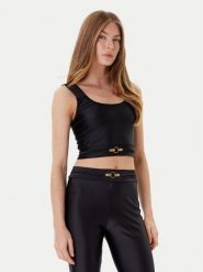 Just Cavalli Top 78PAM2A6 Czarny Slim Fit. Czarne topy damskie Just Cavalli, bez wzorów, z syntetyku, bez kołnierzyka. Za 539.99 zł.