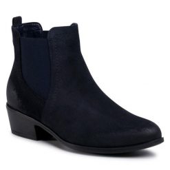 Sztyblety Lasocki. Niebieskie botki damskie Lasocki, bez obcasa, na płaskiej podeszwie, bez zapięcia. Za 111.99 zł.