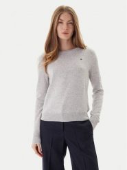 Tommy Hilfiger Sweter WW0WW47470 Szary Regular Fit. Szare swetry klasyczne damskie Tommy Hilfiger, m, z wełny, bez kołnierzyka. Za 749.99 zł.