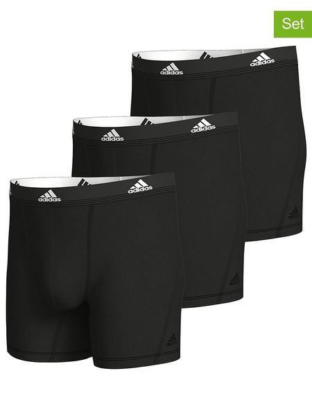 Adidas Bokserki (3 pary) w kolorze czarnym rozmiar: S. Czarne bokserki męskie Adidas, bez wzorów. Za 91.77 zł.