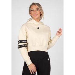 Tracey Cropped Bluza z kapturem - Beżowy. Brązowe bluzy sportowe damskie GORILLA WEAR, xl. Za 297.00 zł.