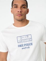 Piżama dwuczęściowa One Piece - kremowy. Białe piżamy męskie Sinsay, l, bez wzorów, z bawełny, bez ramiączek. Za 49.99 zł.