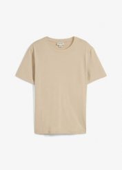 T-shirt z czystej bawełny organicznej. Brązowe t-shirty męskie bonprix, l, bez wzorów, z bawełny, bez kołnierzyka. Za 32.99 zł.