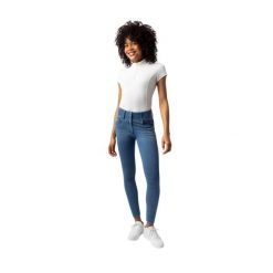 Damskie spodnie jeździeckie z pełnym gripem z denimu Horze Carolyn. Czarne spodnie materiałowe damskie HORZE, bez wzorów, z denimu, dla wysokich. Za 396.00 zł.