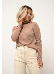 Just Cashmere Kaszmirowy golf "Ava" w kolorze beżowym rozmiar: XXL. Brązowe golfy damskie Just Cashmere, xxl, bez wzorów, z kaszmiru, bez ramiączek. Za 356.78 zł.