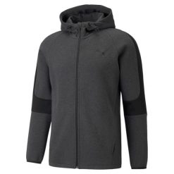 Bluza z kapturem zapinana na zamek błyskawiczny Puma Evostripe Core. Szare bluzy sportowe męskie Puma, xs, z bawełny. Za 269.85 zł.
