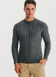 PAKO LORENTE - szary sweter męski z kaszmirem. Szare swetry męskie Pako Lorente, na jesień, m, bez wzorów, z bawełny, bez kołnierzyka. Za 359.99 zł.