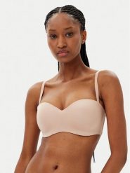 Hunkemöller Biustonosz push-up Smooth 206739 Beżowy. Brązowe biustonosze Hunkemöller, bez wzorów, z syntetyku. Za 109.99 zł.