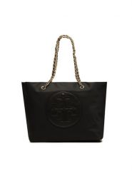 Tory Burch Torebka Ella Chain Tote 152313 Czarny. Czarne torebki klasyczne damskie Tory Burch, bez wzorów, z materiału, bez dodatków. Za 899.99 zł.