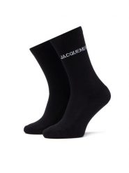 JACQUEMUS Skarpety wysokie damskie 21H213AC003-5000 Czarny. Czarne skarpetki damskie JACQUEMUS, bez wzorów, z bawełny. Za 179.99 zł.