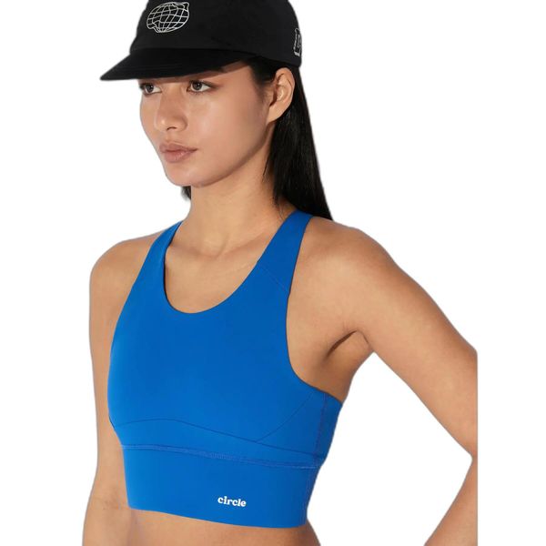 Biustonosz dla kobiet Circle Sportswear Level Up. Niebieskie biustonosze CIRCLE SPORTSWEAR, bez wzorów, z materiału. Za 370.50 zł.