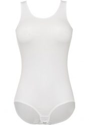 Body bez fiszbinów, z bawełną. Białe body damskie bonprix, bez wzorów, z bawełny. Za 67.99 zł.