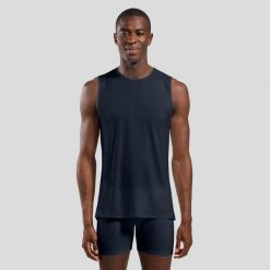 Koszulka męska ODLO BL TOP crew neck singlet ACTIVE LIGHT. Niebieskie t-shirty sportowe męskie Odlo, m, z materiału, bez ramiączek, trekkingowe. Za 160.25 zł.
