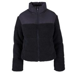 Krótka Ocieplana Kurtka Damska Sherpa. Czarne kurtki damskie Urban Classics, xs, bez wzorów, z puchu, bez kaptura. Za 290.99 zł.
