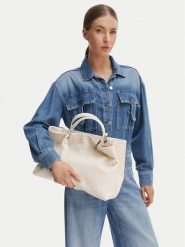 Emporio Armani Torebka EW000360 AF18673 U1070 Kremowy. Białe torebki klasyczne damskie Emporio Armani, bez wzorów, ze skóry, bez dodatków. Za 1,546.99 zł.