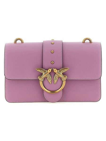 Pinko Skórzana torebka w kolorze fioletowym - 21 x 13 x 7 cm rozmiar: onesize. Różowe torebki klasyczne damskie Pinko, bez wzorów, z materiału, bez dodatków. Za 846.38 zł.