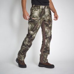 Spodnie Solognac 500 camo treemetic WTP. Brązowe spodnie materiałowe męskie SOLOGNAC, bez wzorów, sportowe. W wyprzedaży za 249.99 zł.