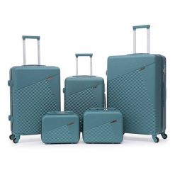 Duży zestaw walizek i kuferków BETLEWSKI ZEST BWA-053 5 zielony. Zielone walizki Betlewski, bez wzorów, z materiału. Za 849.99 zł.