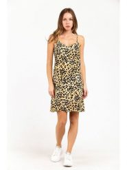 Moschino Sukienka w kolorze żółto-czarnym rozmiar: M. Czarne sukienki damskie MOSCHINO, m, bez wzorów, z wiskozy, bez kołnierzyka, bez ramiączek, mini. Za 206.42 zł.