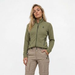 Kamizelka Outdoor Damska - Struktura Waflowa - Oliwkowy Zielony. Zielone kamizelki damskie POEDERBAAS, l, z elastanu, długie. Za 286.22 zł.