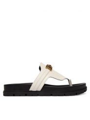 Guess Japonki FLJFRR LEA03 Biały. Białe klapki damskie Guess, z aplikacjami, ze skóry, bez obcasa. Za 549.99 zł.