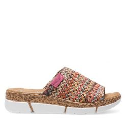 Klapki Rieker. Klapki damskie Rieker, bez wzorów, bez obcasa. Za 179.99 zł.